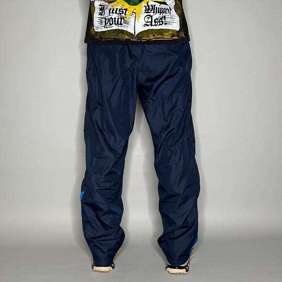 Vintage Starter Track Pants Navy Blue Polyester Sweatpants Baggy Wide Leg Y2K - Picture 3 of 4